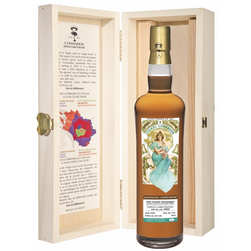 XXO Grande Champagne Lot 1963 Single Cask Cognac Comandon édition limitée