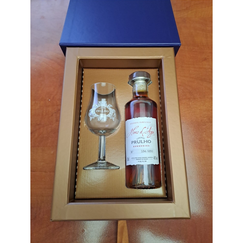 Coffret Borderies Hors-d'Age réserve familiale Cognac PRULHO